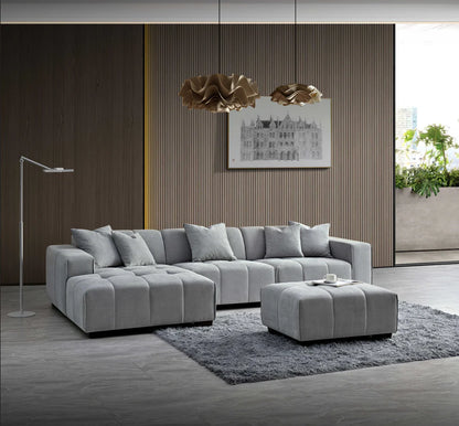 Arkfuture Leonard Left Hand Corner Sofa Group in Cloudy Grey Boucle
