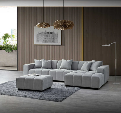 Arkfuture Leonard Right Hand Corner Sofa Group in Cloudy Grey Boucle
