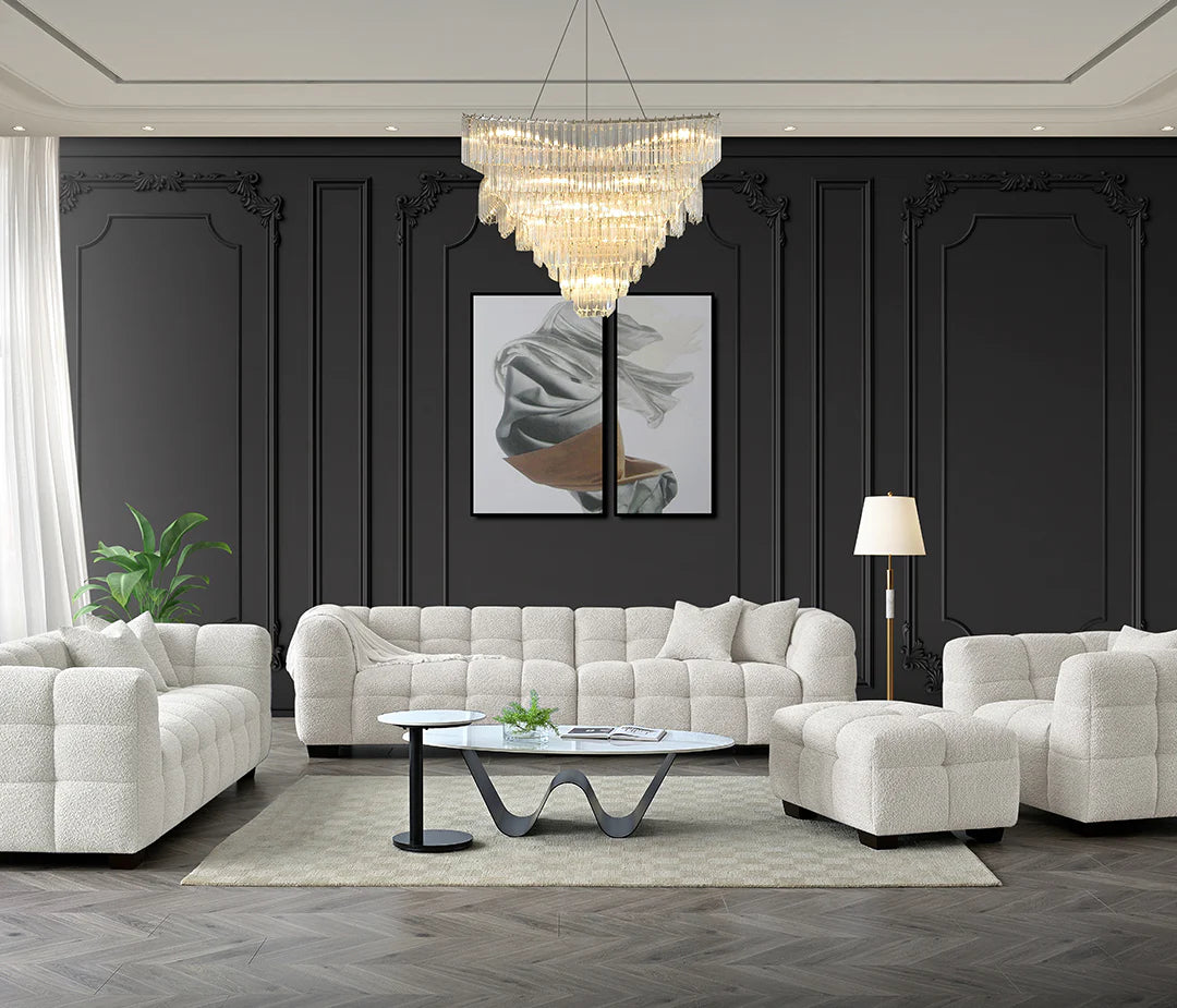 Arkfuture Tribeca Sofa Set in Oatmeal Boucle Fabric