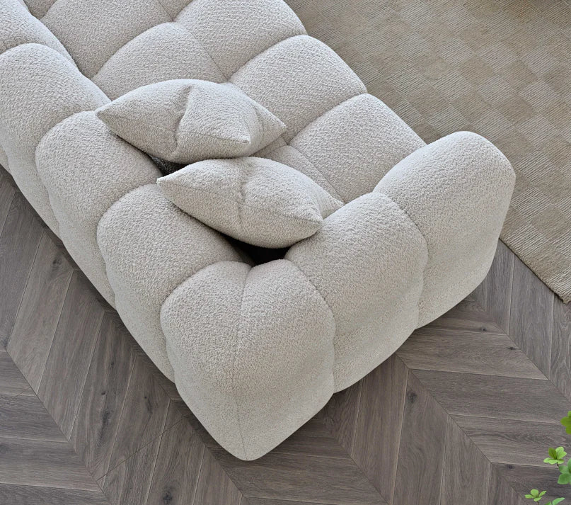 Arkfuture Tribeca Sofa Set in Oatmeal Boucle Fabric