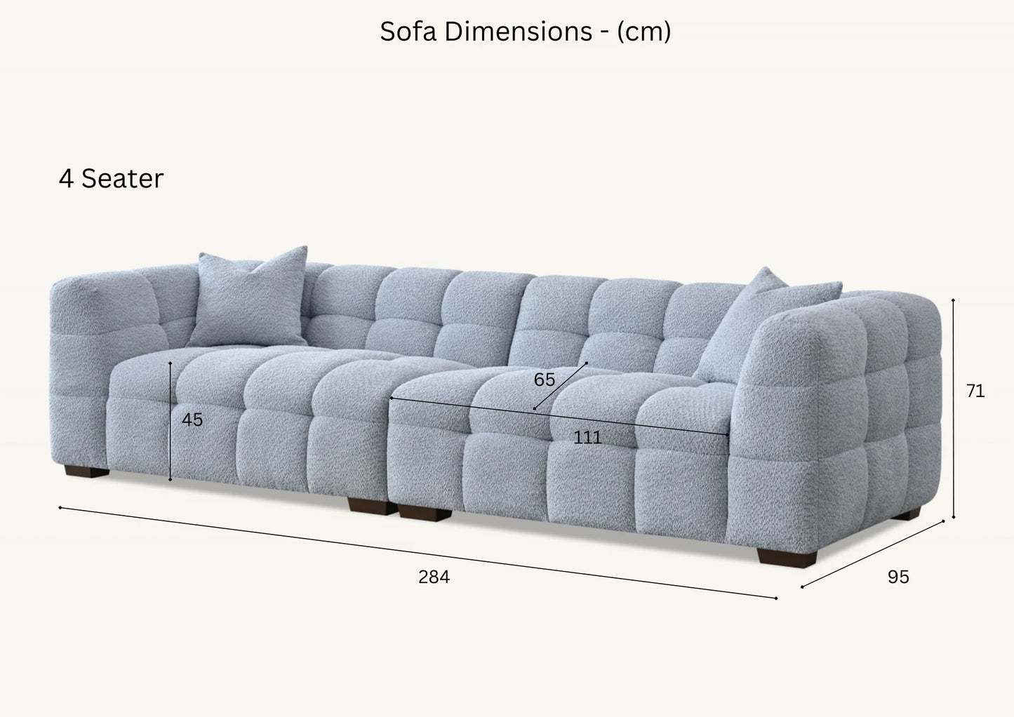 Arkfuture Tribeca Sofa Set in Oatmeal Boucle Fabric