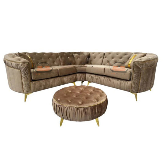 Hermes Ambassador Panel Sofa with Metal Trim Accents