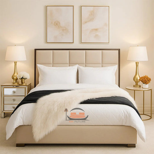 Archie Cube Design Bed Frame With Black Border