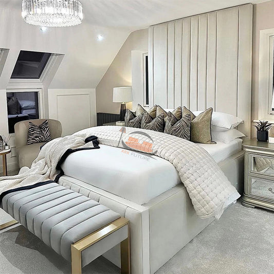 Andy Ceiling Headboard Bed With High Base