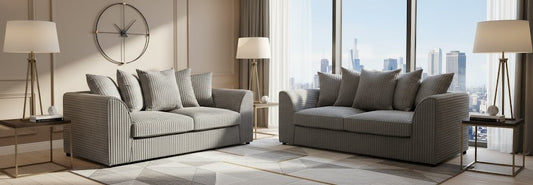 Bounty Luxury Modern Lounge 3+2 Seater Sofa In Jumbo Fabric