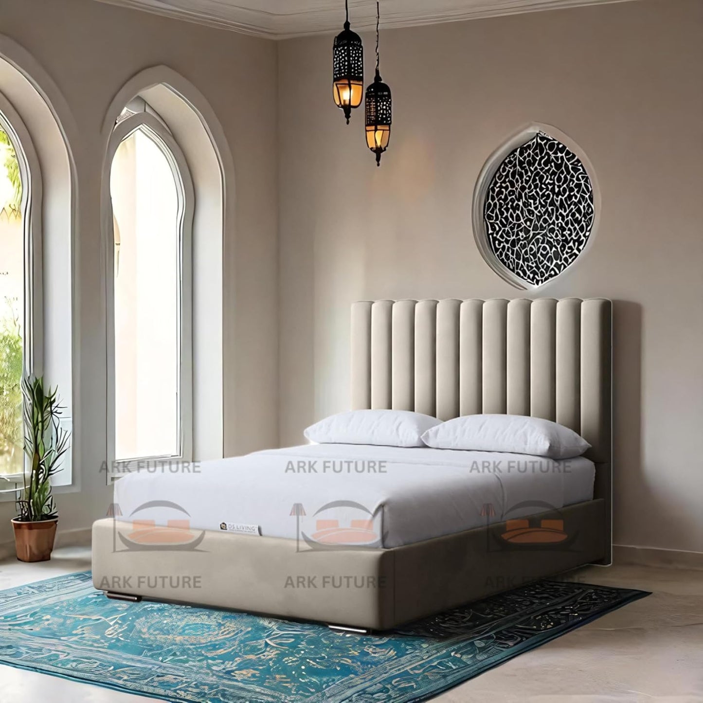 Valencia Panel Bed Frame with Headboard, Modern & Durable Platform for Bedroom