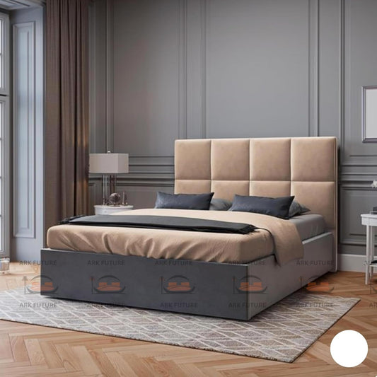 Atlanta Bed Frame – Square Headboard, Plush Velvet, Durable Wood