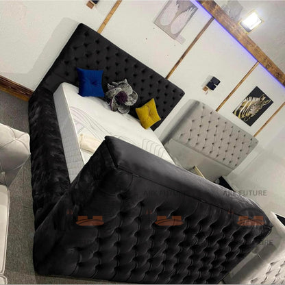 Vero Plush TV Bed Frame – Modern & Comfortable Upholstered Bed