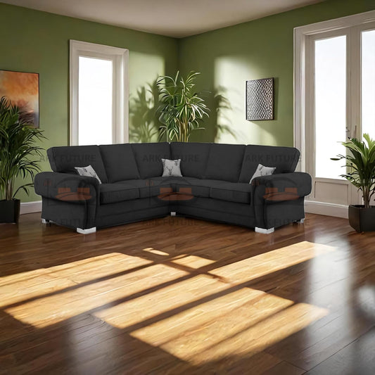 Veneto 5-Seater L-Shaped Corner Sofa with Full Back and Chesterfield Arms
