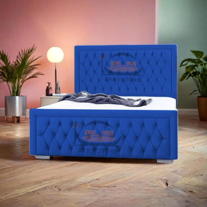 Celeste Upholstered Ottoman Bed – Velvet/Fabric Finish, Storage, Easy Lift, Stylish Headboard