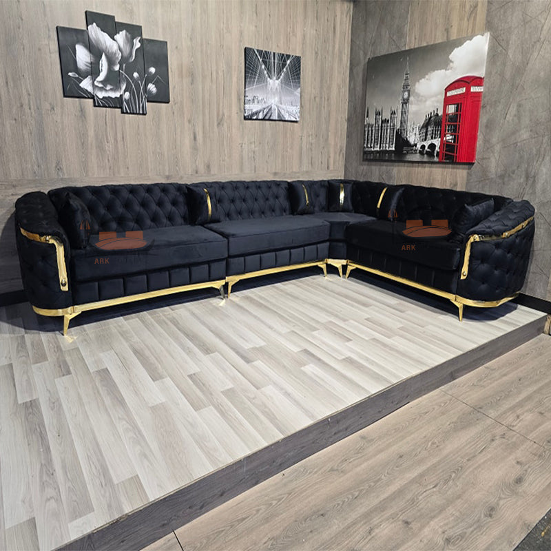 Burks Chesterfield Design Sofa in Plush Velvet