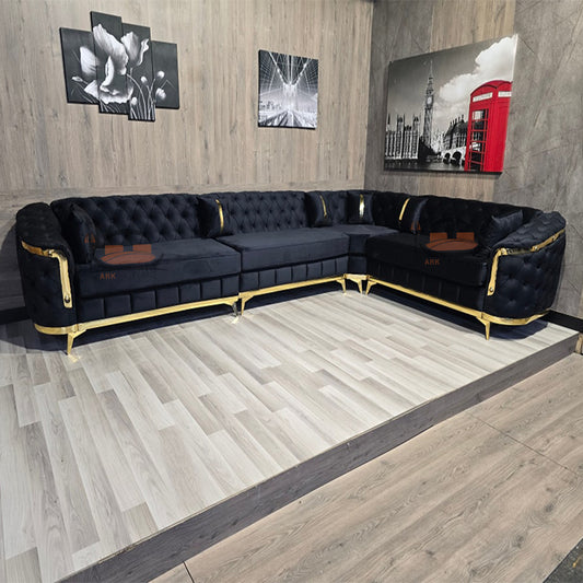 Burks Chesterfield Design Sofa in Plush Velvet