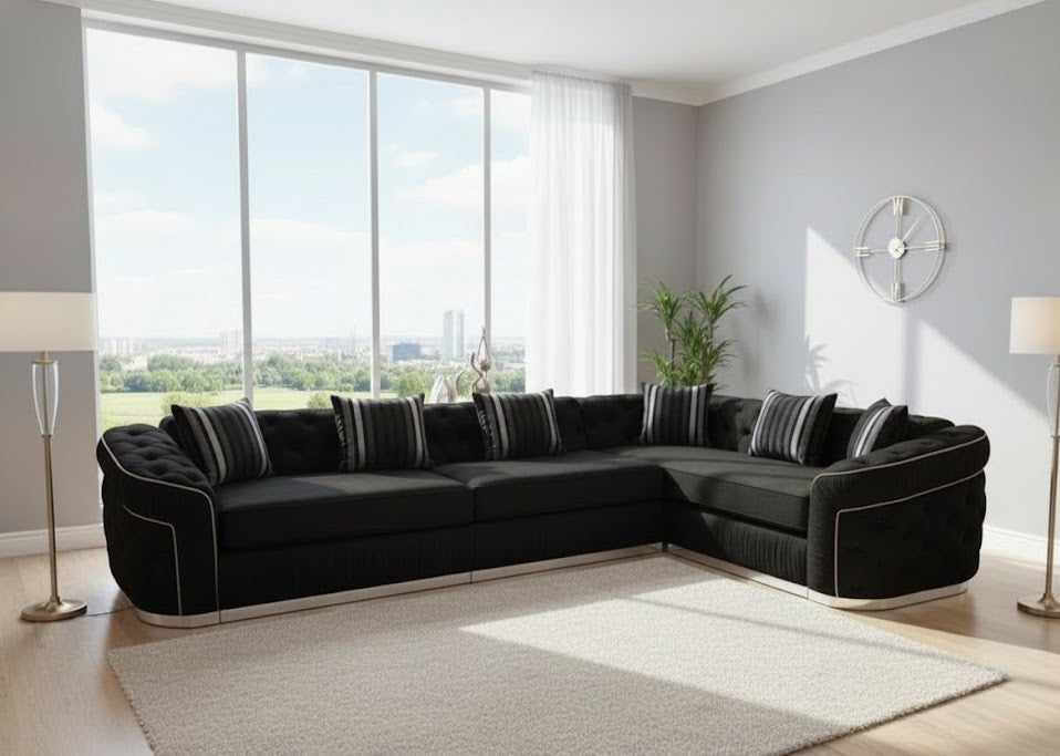 Burks Chesterfield Design Sofa in Plush Velvet