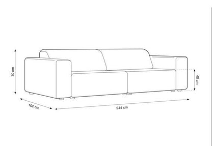 Patric 4 Seater Sofa in Plush Velvet Fabric