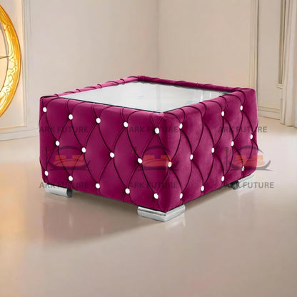 Verona Plush Velvet Square Footstool – Stylish & Comfortable