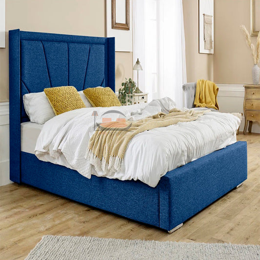 Charlie Wingback Bed in Linoso Fabric