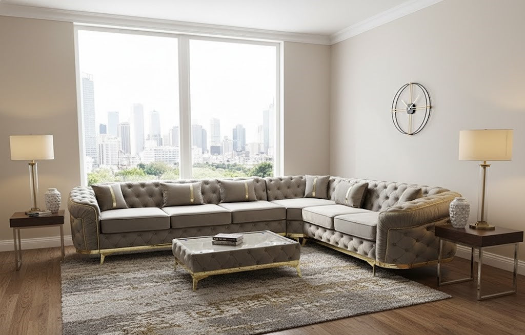 Chelsea Chesterfield L Sofa Sofa in Plush Velvet Sofa