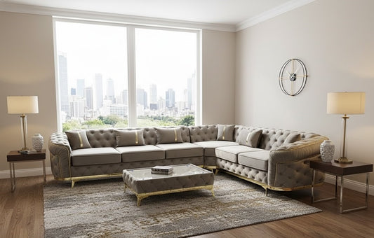 Chelsea Chesterfield L Sofa Sofa in Plush Velvet Sofa