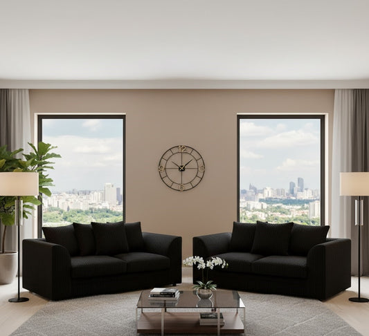 Corduroy Sofa Set  3-Seater and 2-Seater in Plush Velvet Fabric