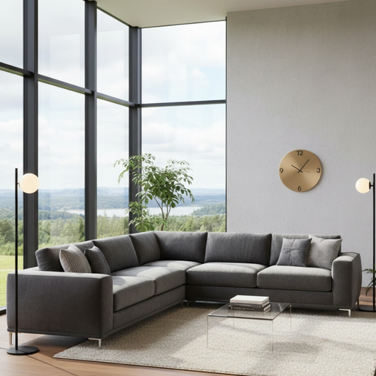 Velmora Luxury Corner Lounge Sofa In Plush Velvet Fabric