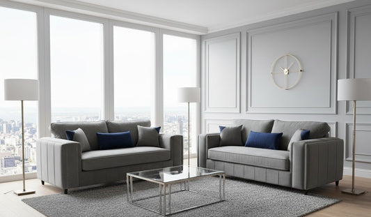 Madrid 3Plus 2 Seater Sofa Set in Plush Velvet Upholstered