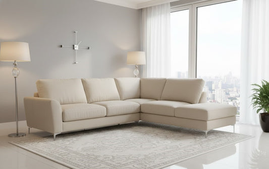 Sovereign L Shape Sofa in Plush Velvet Fabric