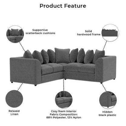 Elmora Wave Luxury Modern Corner Sofa