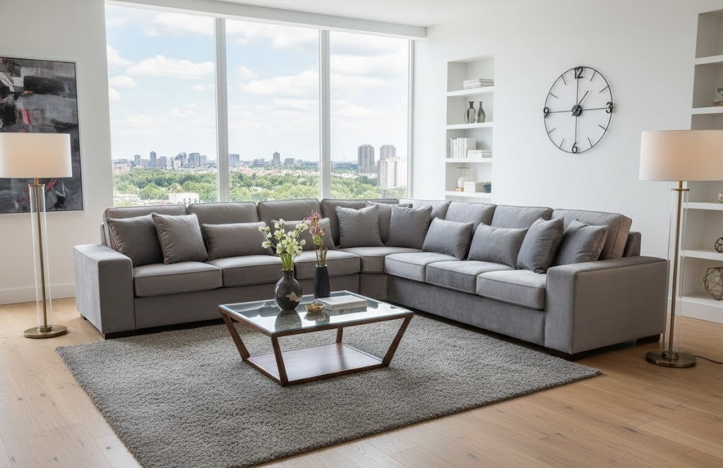 Soho Luxury Corner Sofa In Plush Velvet Fabric
