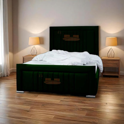 Dean Sand Upholstered Bed Frame – Modern Design, Sturdy Wood, Padded Headboard