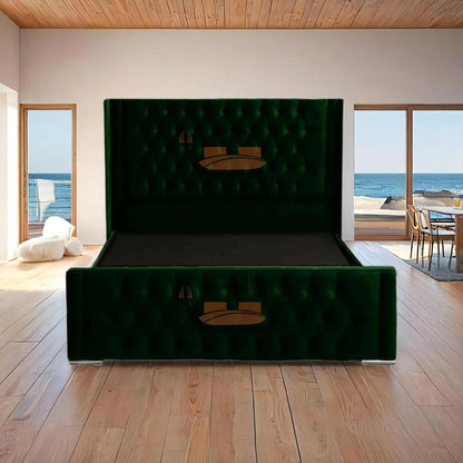 Calgary Upholstered Bed Frame | Modern Fabric Bed with Tufted Headboard