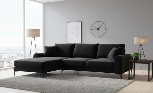 Endure L Shape Sofa in Plush Velvet in Right and Left Corner Options