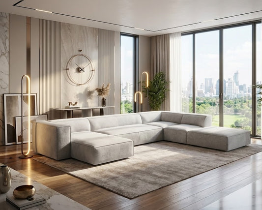 Estella Luxury Corner Sofa in Plush Velvet Fabric