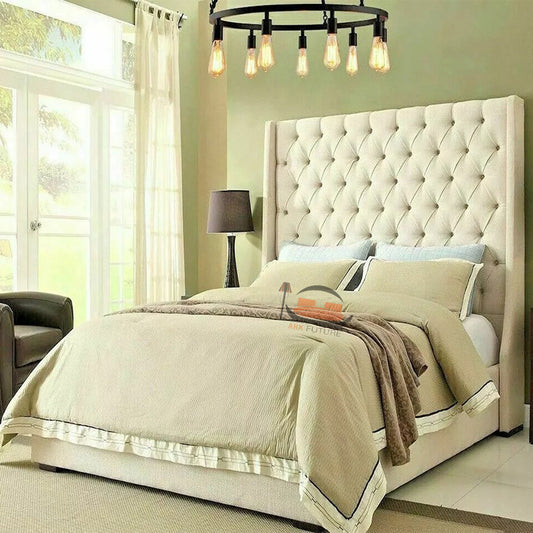 Ethena Chesterfield Winged Upholstered Bed Frame