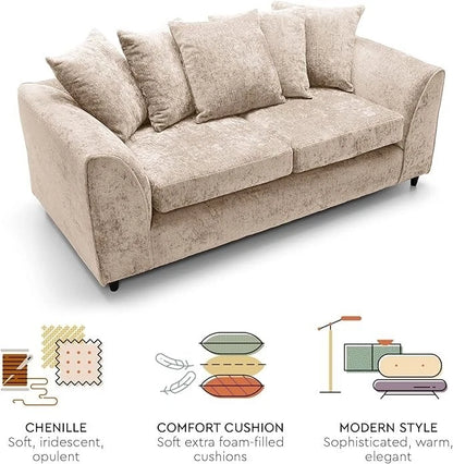 Fenton Luxe Modern Lounge 3 Seater Sofa
