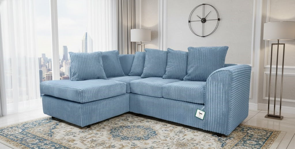 Willie Wonka Left-Hand Side L-Shaped Sofa In Jumbo Fabric