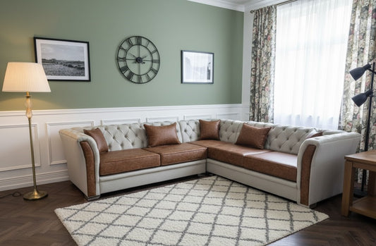 Tidal Seat Corner Sofa In Plush Velvet Fabric