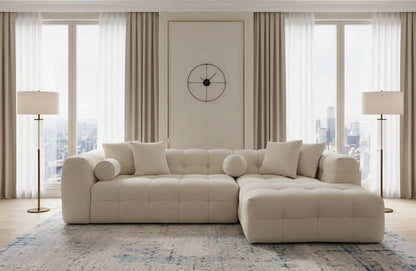 Gemini Left Hand Side L Shape Sofa in Boucle Fabric