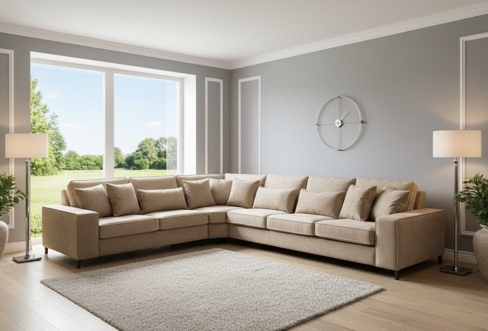 Helen Luxury Corner Sofa With Golden Legs