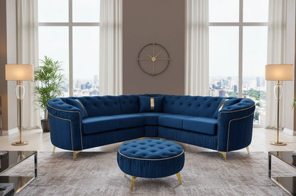 Hermes Ambassador Panel Sofa with Metal Trim Accents