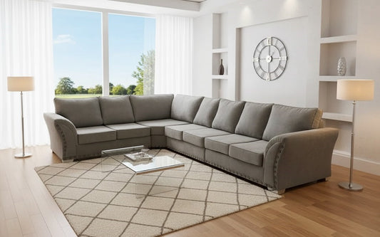 Inca L Shape Sofa in Plush Velvet Fabric