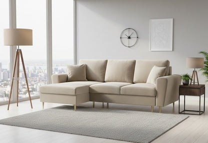 Kyoto Left hand Plush Velvet Sofa Corner Sofa