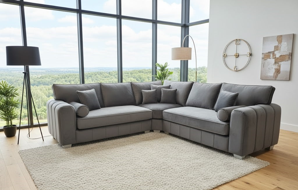 Layla Luxury Sofa in Plush Velvet Fabric