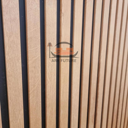 Wood Effect Slatted Acoustic Wall Panels – Set of 14