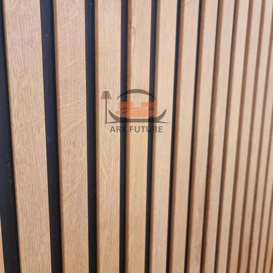 Wood Effect Slatted Acoustic Wall Panels – Set of 14
