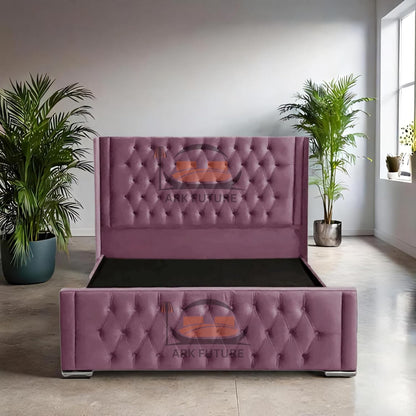 Calgary Upholstered Bed Frame | Modern Fabric Bed with Tufted Headboard