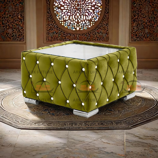 Verona Plush Velvet Square Footstool – Stylish & Comfortable