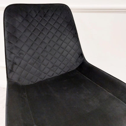 Luna Dining Chair In Black Velvet Set of 2