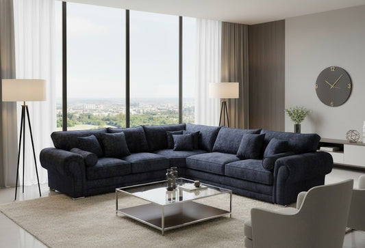 Lunar L Shape Plush Velvet Sofa