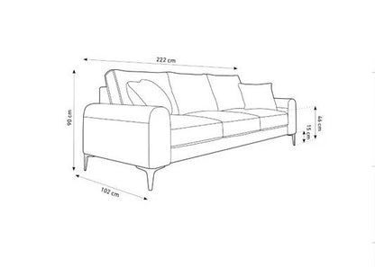 Elly 4 Seater Sofa in Plush Velvet Fabric