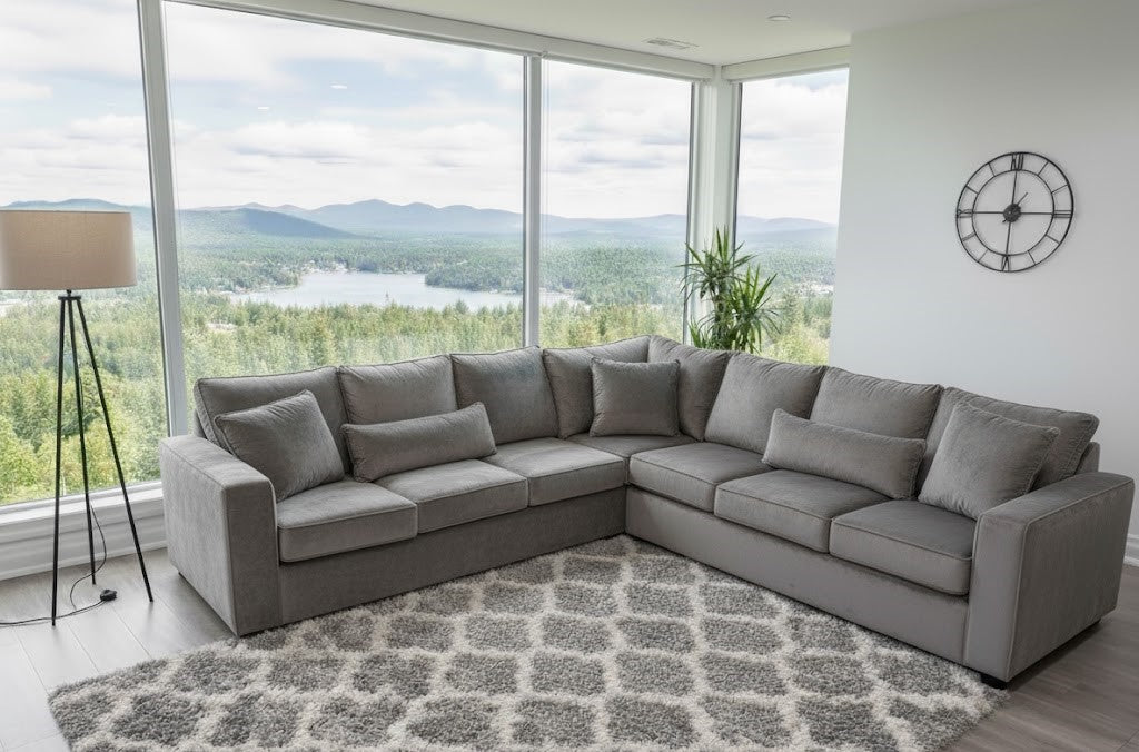 Marvella L Shape Sofa in Plush Velvet Fabric